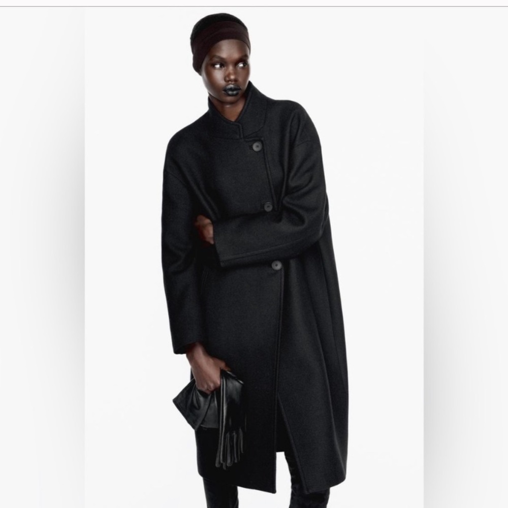 Zara HIGH COLLAR WOOL BLEND COAT